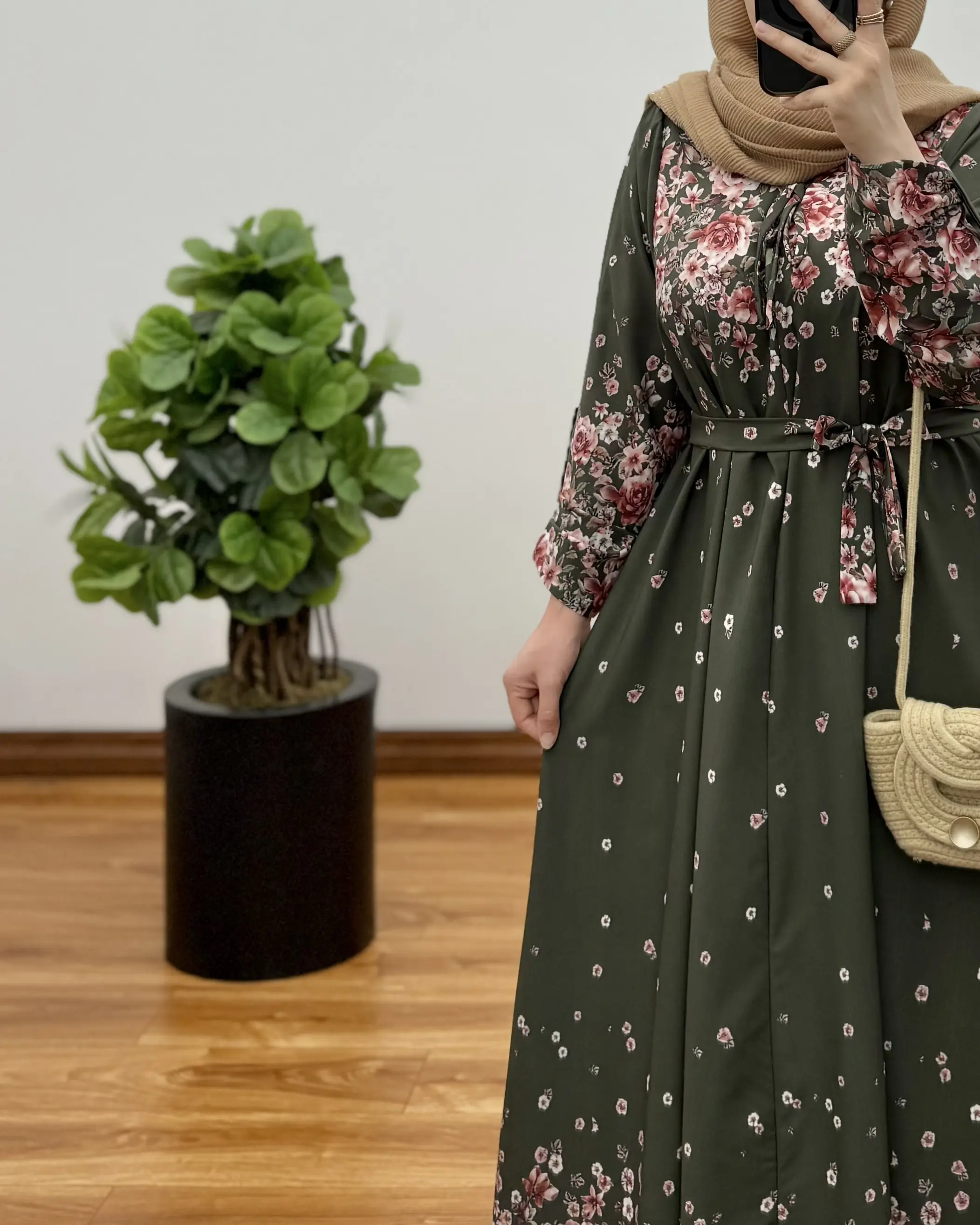 پیراهن مانتویی ایتالیایی کرپ فلور ماهرخ